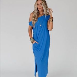 Three bird nest taking sides blue dress medium